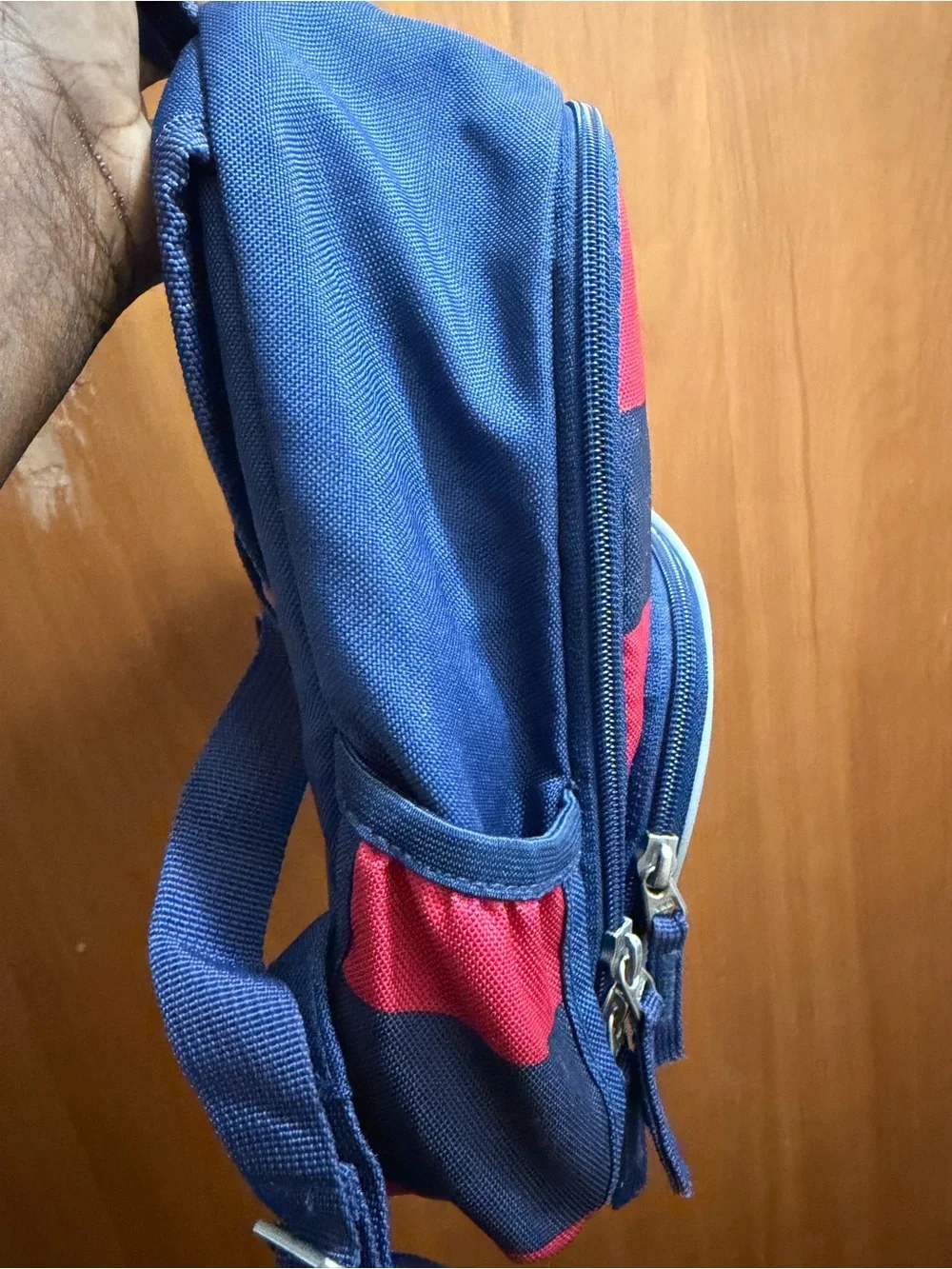 Kids Shark Stripe Backpack - Navy & Red